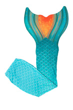 Lade das Bild in den Galerie-Viewer, Meerjungfrauen-Haut aus recyceltem Stoff - Türkis Orange