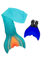 Lade das Bild in den Galerie-Viewer, Meerjungfrauen-Monoflosse mit Stoffbezug