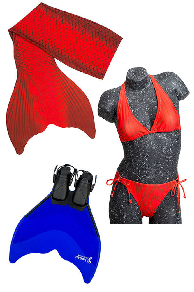 Meerjungfrauenflosse mit Bikini für Kinder und Jugendliche – Mermaid ...